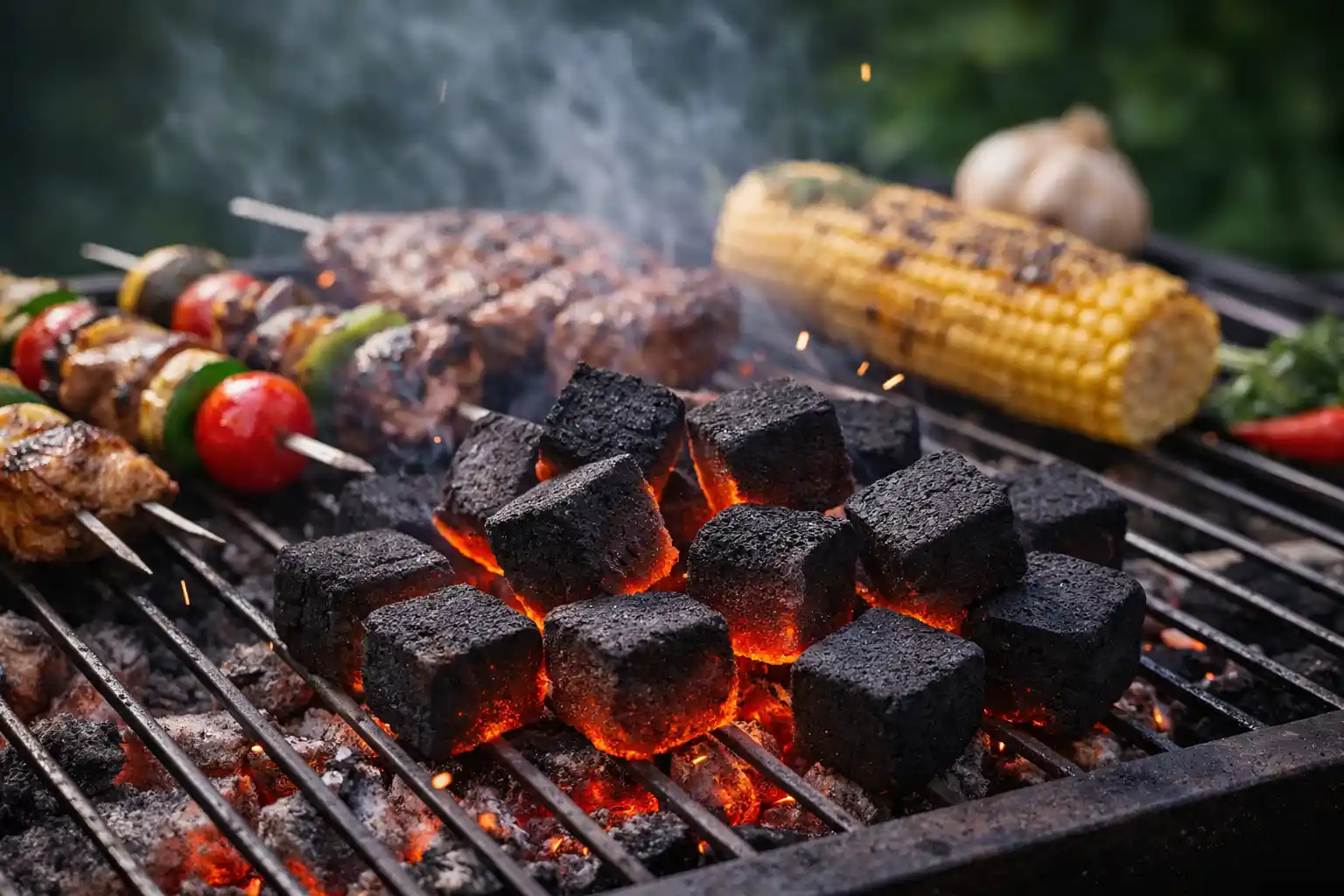 Long-Lasting Coconut Charcoal Briquettes for Grilling